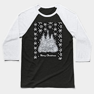 Christmas Winter - Black Baseball T-Shirt